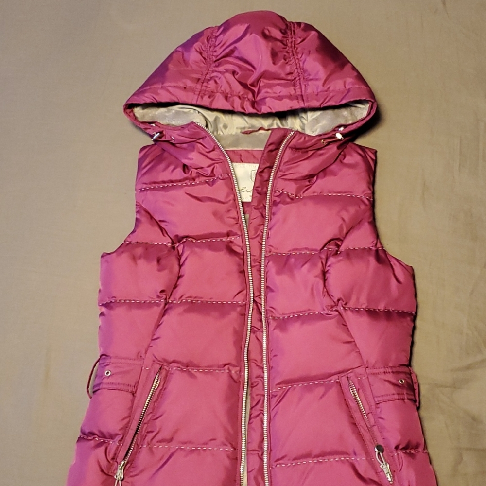 Eddie Bauer Goose Down Puffy Hooded Vest